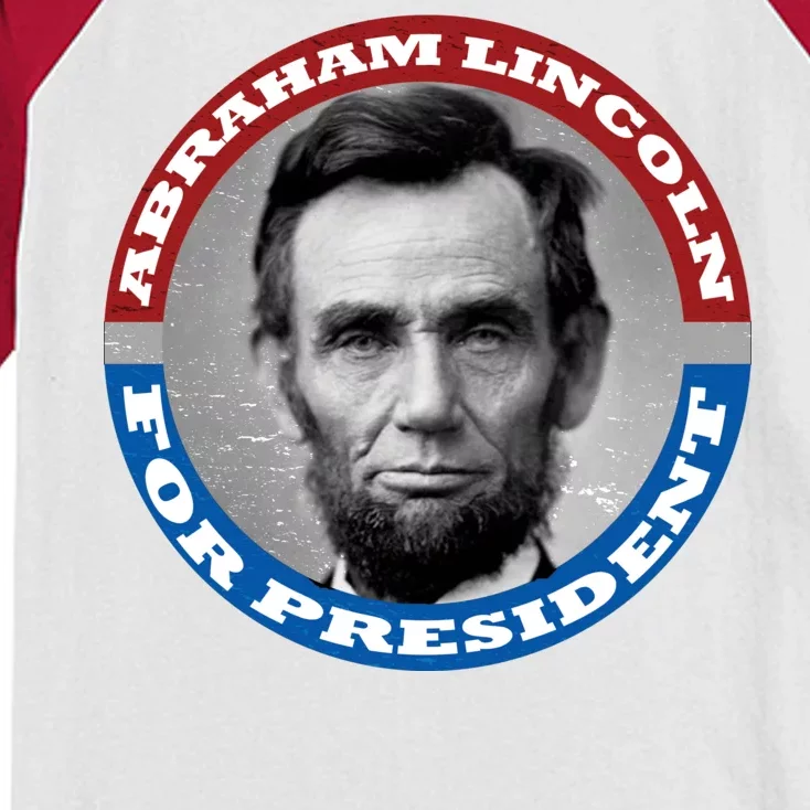 Abraham Abe Lincoln For President Retro Kids Colorblock Raglan Jersey