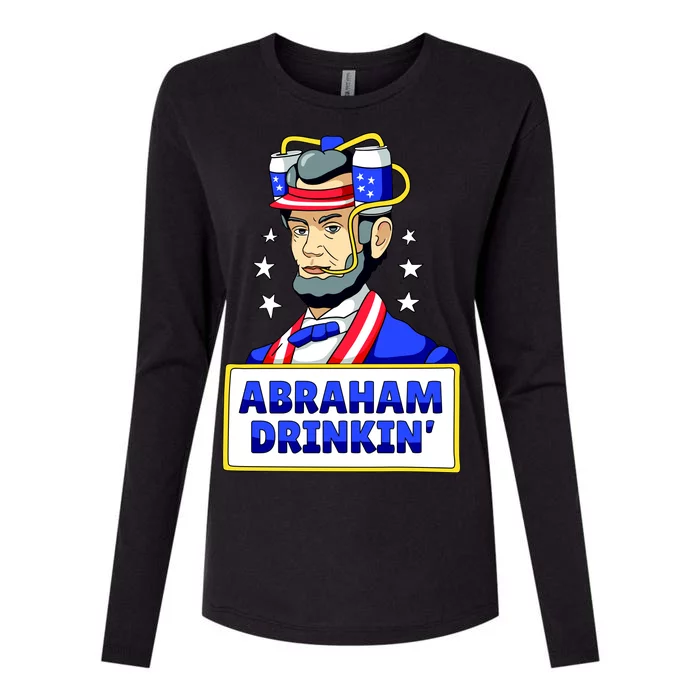 Abraham Drinkin Womens Cotton Relaxed Long Sleeve T-Shirt