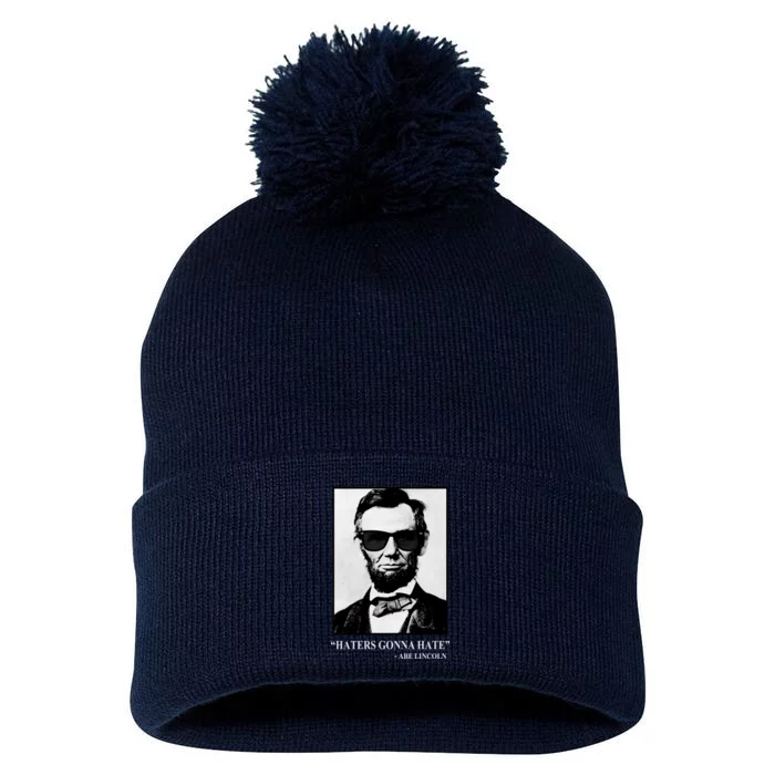 Abraham Lincoln Haters Gonna Hate Pom Pom 12in Knit Beanie