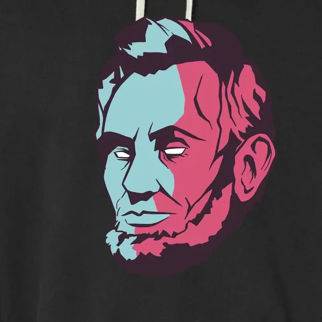 Abraham Lincoln Head Garment-Dyed Fleece Hoodie