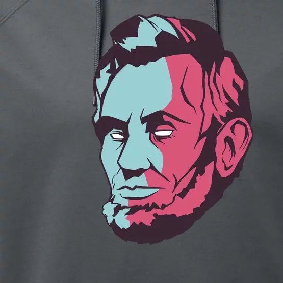 Abraham Lincoln Head Performance Fleece Hoodie