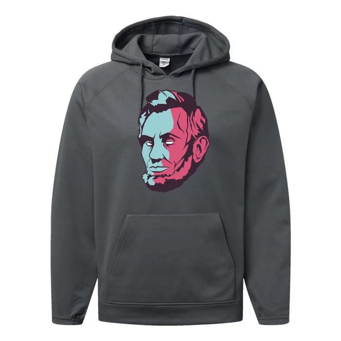 Abraham Lincoln Head Performance Fleece Hoodie