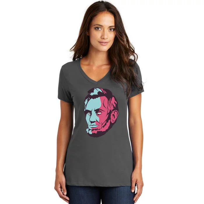 Abraham Lincoln Head Women's V-Neck T-Shirt