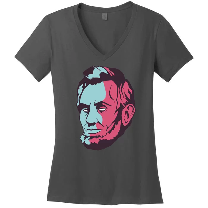 Abraham Lincoln Head Women's V-Neck T-Shirt