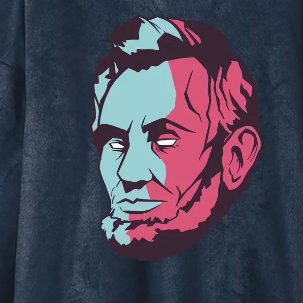 Abraham Lincoln Head Hooded Wearable Blanket