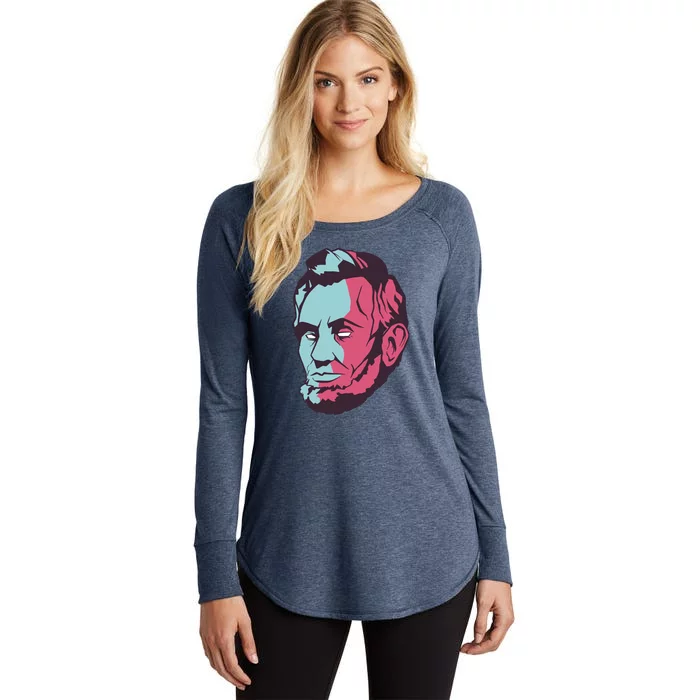 Abraham Lincoln Head Women's Perfect Tri Tunic Long Sleeve Shirt