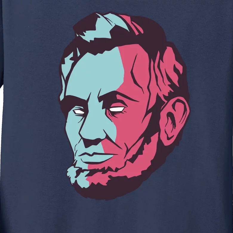 Abraham Lincoln Head Kids Long Sleeve Shirt