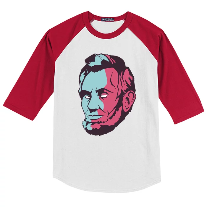 Abraham Lincoln Head Kids Colorblock Raglan Jersey