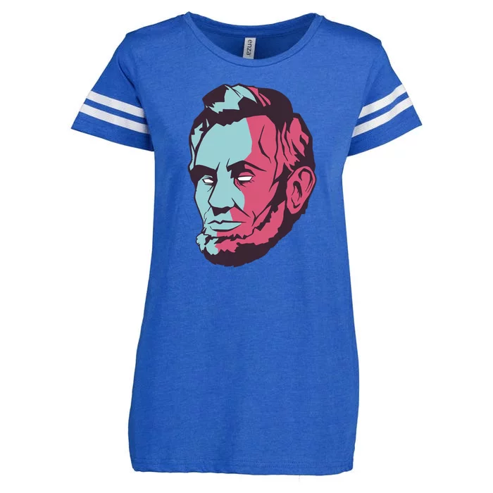 Abraham Lincoln Head Enza Ladies Jersey Football T-Shirt