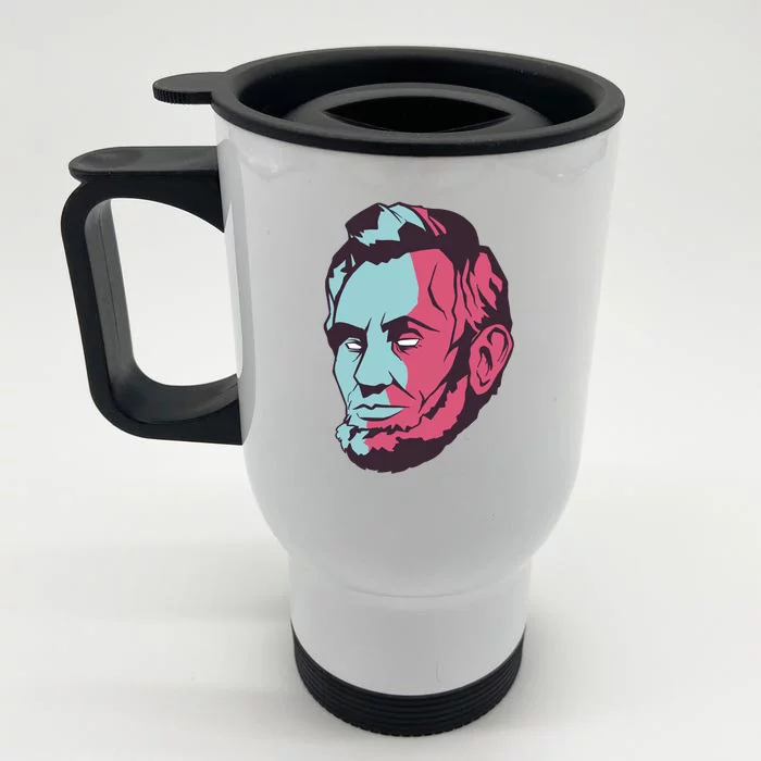 Abraham Lincoln Head Front & Back Stainless Steel Travel Mug