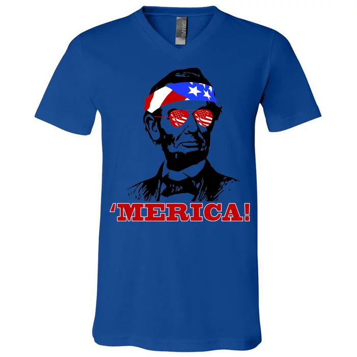 Abraham Lincoln Merica V-Neck T-Shirt