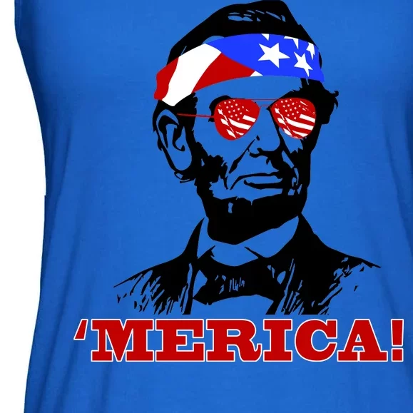 Abraham Lincoln Merica Ladies Essential Flowy Tank