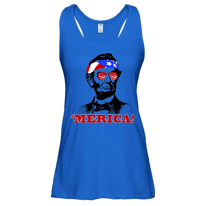 Abraham Lincoln Merica Ladies Essential Flowy Tank