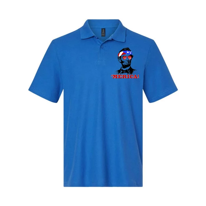 Abraham Lincoln Merica Softstyle Adult Sport Polo