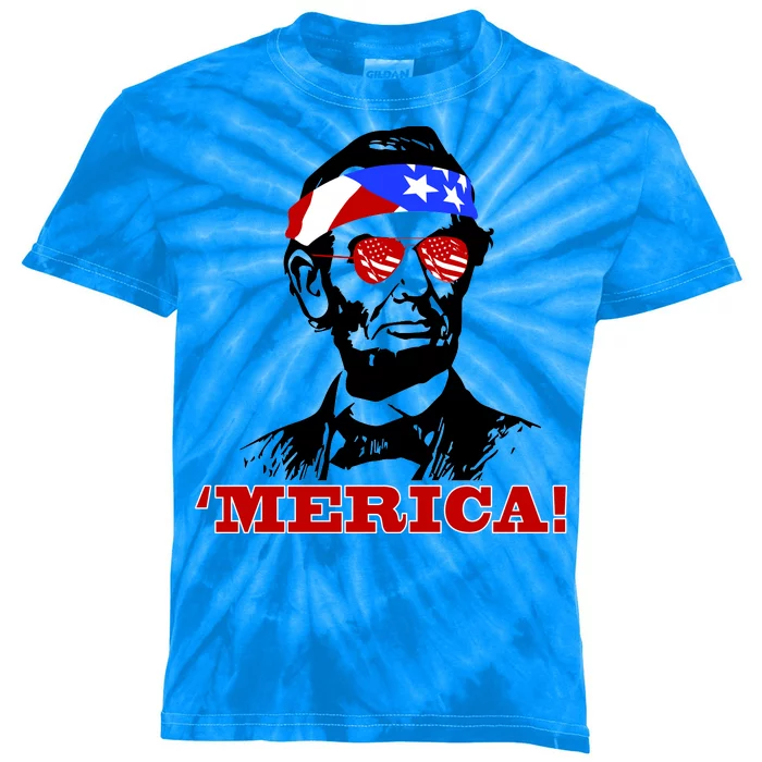 Abraham Lincoln Merica Kids Tie-Dye T-Shirt