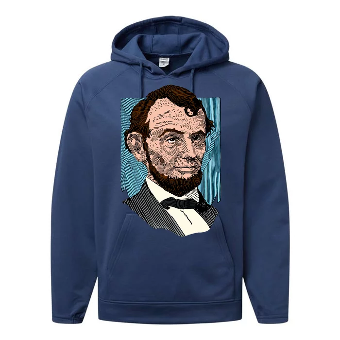 Abraham Lincoln Portrait Performance Fleece Hoodie