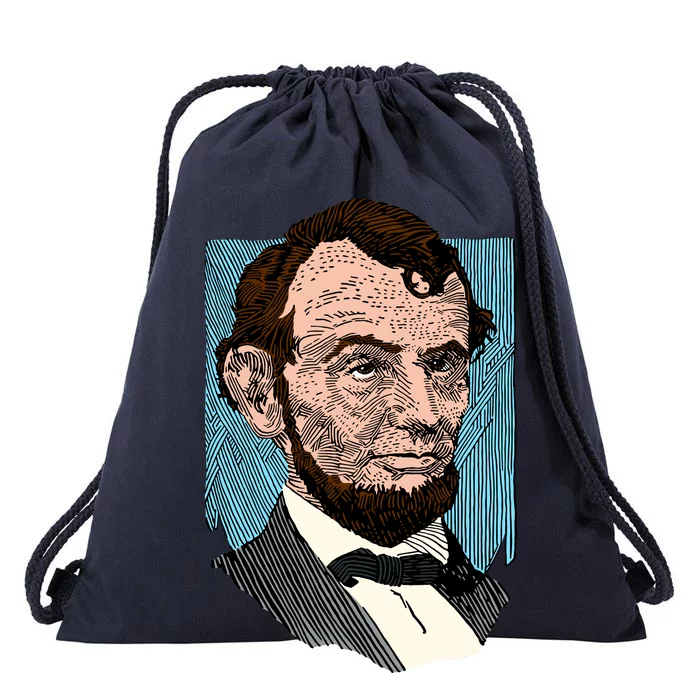 Abraham Lincoln Portrait Drawstring Bag