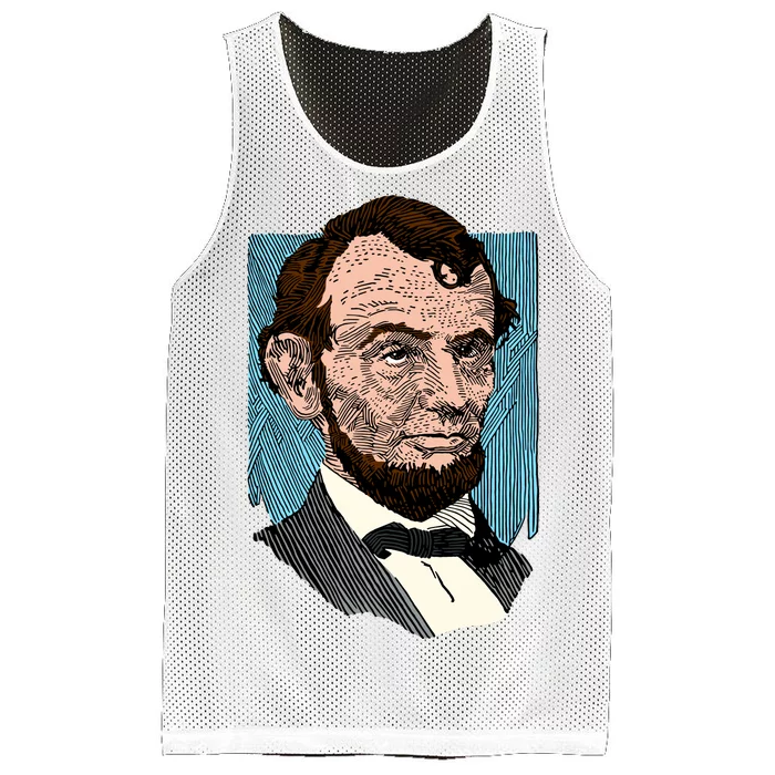 Abraham Lincoln Portrait Mesh Reversible Basketball Jersey Tank