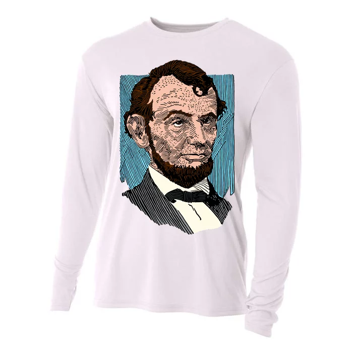 Abraham Lincoln Portrait Cooling Performance Long Sleeve Crew