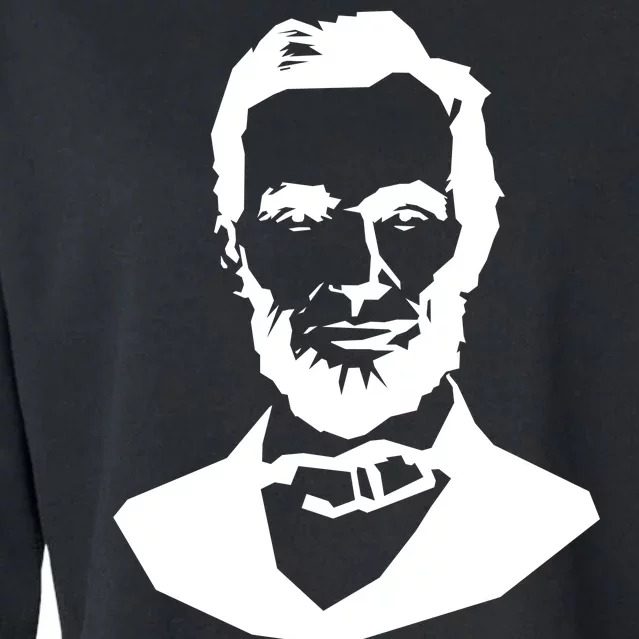 Abraham Lincoln Portrait President Cropped Pullover Crew