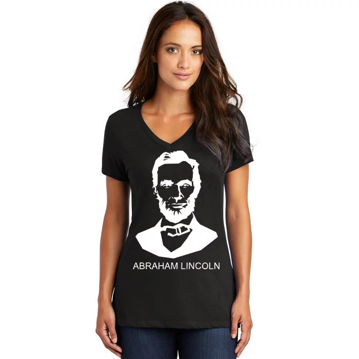 Abraham Lincoln Portrait President Women's V-Neck T-Shirt