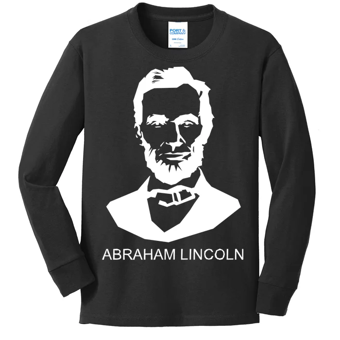 Abraham Lincoln Portrait President Kids Long Sleeve Shirt