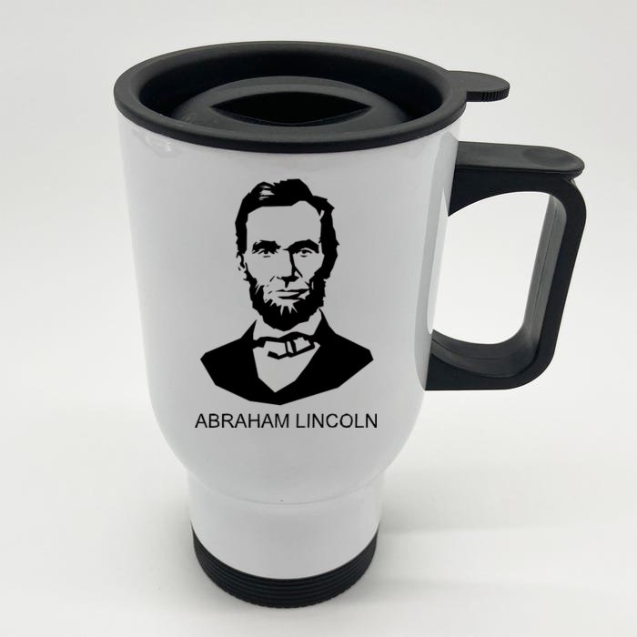 Abraham Lincoln Portrait President Front & Back Stainless Steel Travel Mug