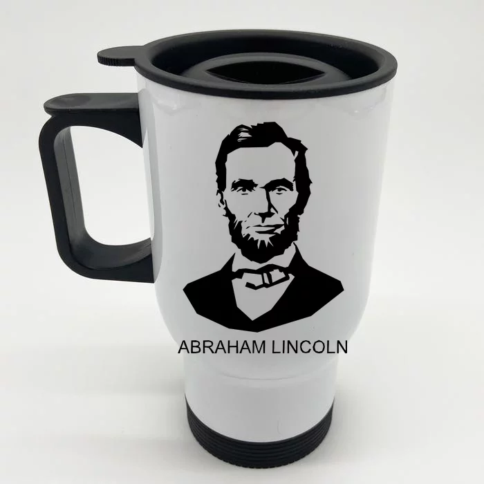 Abraham Lincoln Portrait President Front & Back Stainless Steel Travel Mug