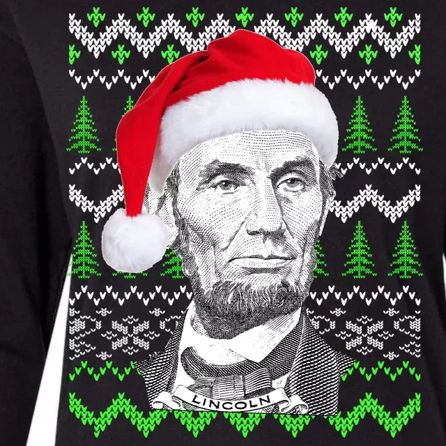 Abraham Lincoln Ugly Christmas Sweater Womens Cotton Relaxed Long Sleeve T-Shirt