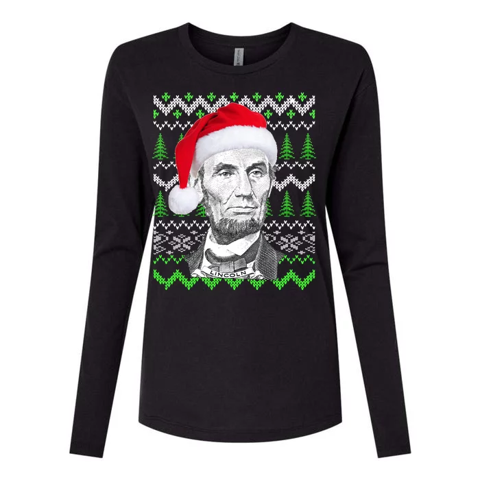 Abraham Lincoln Ugly Christmas Sweater Womens Cotton Relaxed Long Sleeve T-Shirt