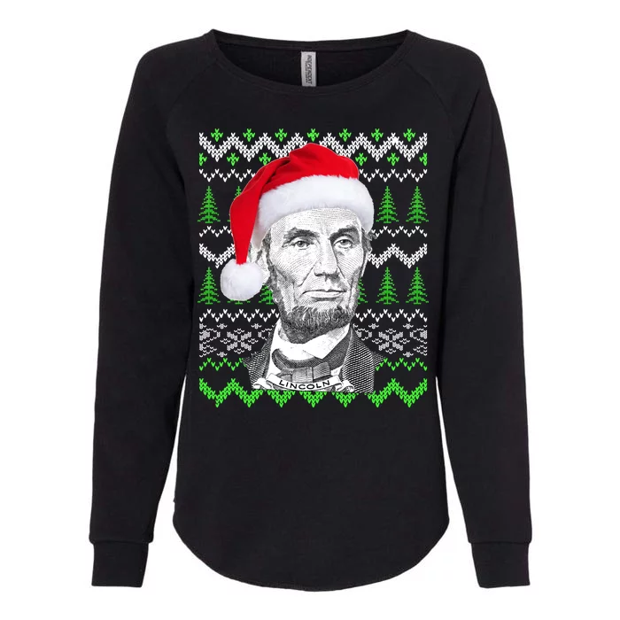 Abraham Lincoln Ugly Christmas Sweater Womens California Wash Sweatshirt