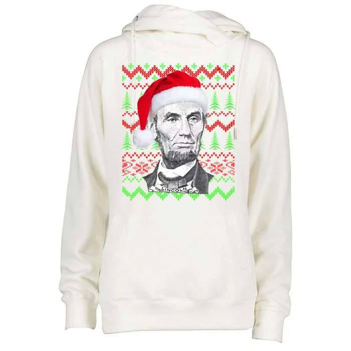 Abraham Lincoln Ugly Christmas Sweater Womens Funnel Neck Pullover Hood