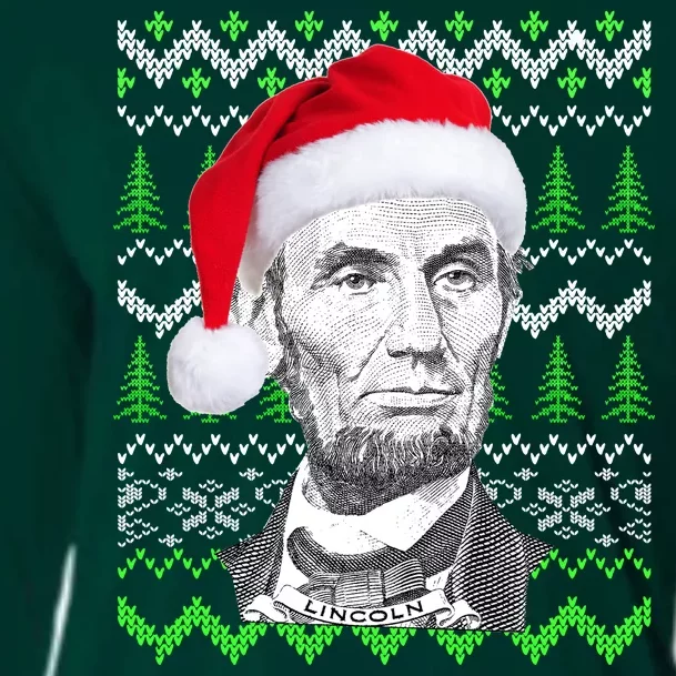 Abraham Lincoln Ugly Christmas Sweater Cooling Performance Long Sleeve Crew