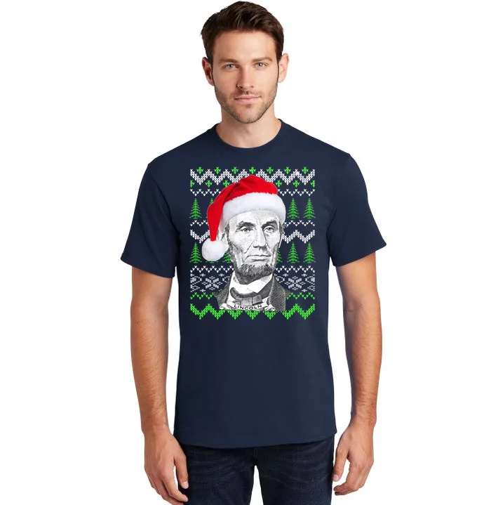 Abraham Lincoln Ugly Christmas Sweater Tall T-Shirt