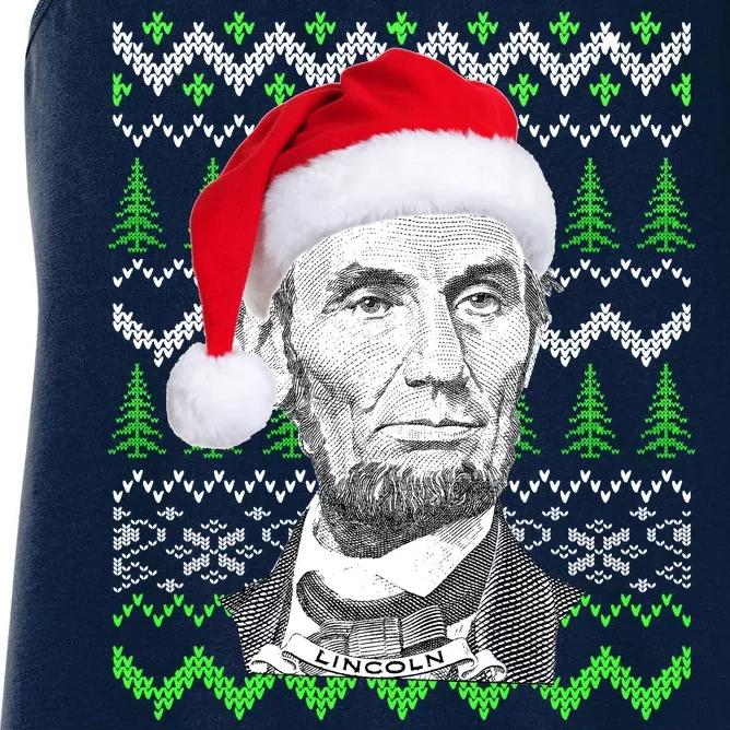 Abraham Lincoln Ugly Christmas Sweater Women's Racerback Tank