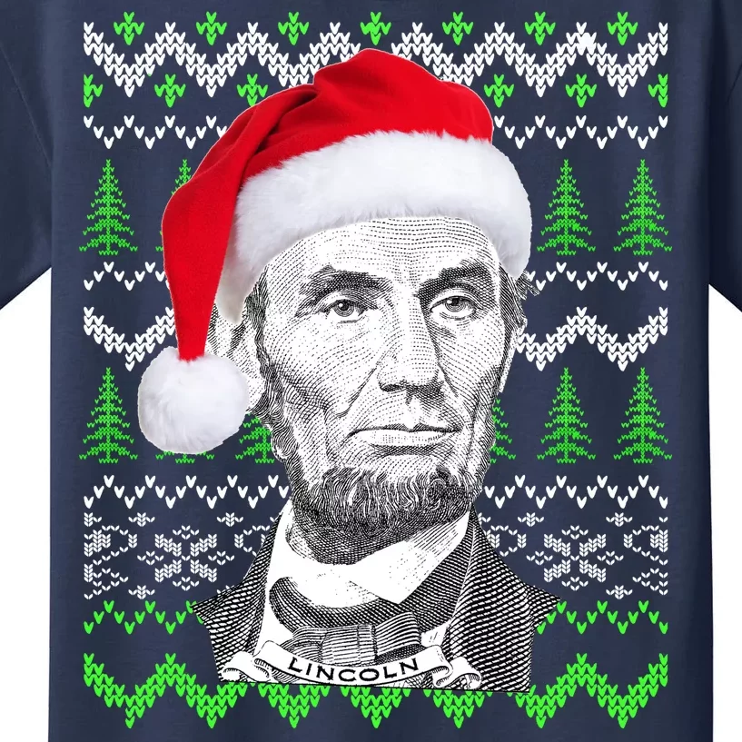 Abraham Lincoln Ugly Christmas Sweater Kids T-Shirt