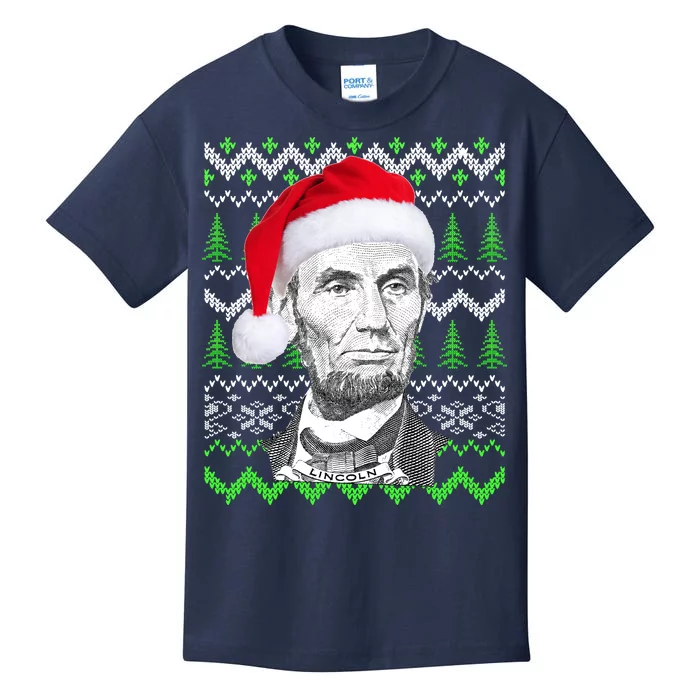 Abraham Lincoln Ugly Christmas Sweater Kids T-Shirt