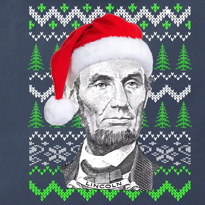 Abraham Lincoln Ugly Christmas Sweater Zip Tote Bag