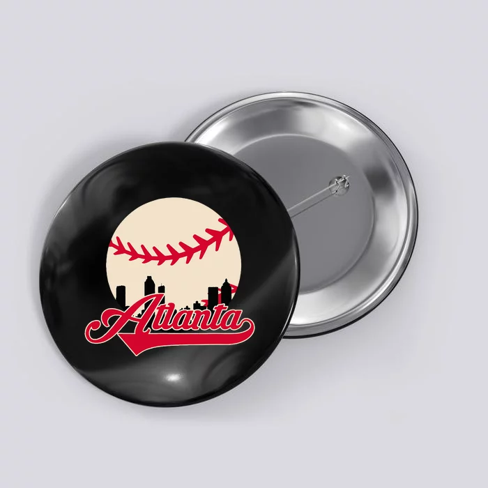 Atlanta Baseball Skyline Georgia Atlanta Button