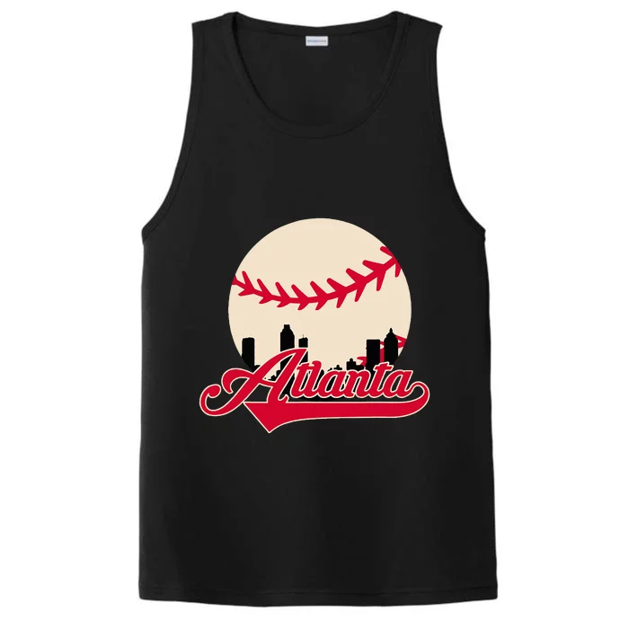 Atlanta Baseball Skyline Georgia Atlanta Performance Tank