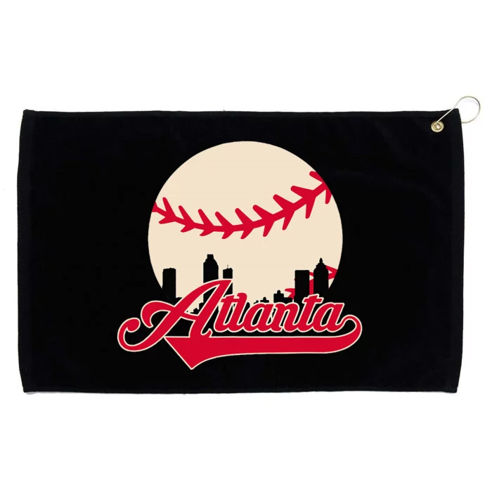 Atlanta Baseball Skyline Georgia Atlanta Grommeted Golf Towel