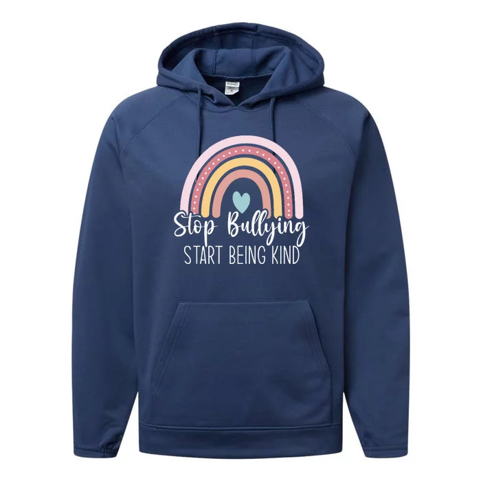 Anti Bully Start Being Kind Anti Bullying Awareness Performance Fleece Hoodie