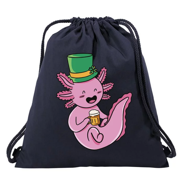 Axolotl Beer St Patrick's Day Drawstring Bag