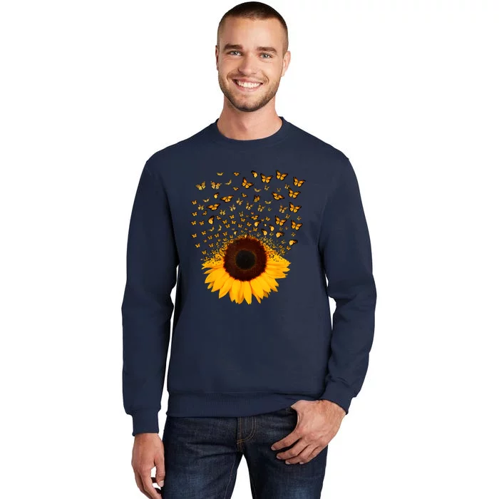 Adorable Butterfly Sunflower Tall Sweatshirt