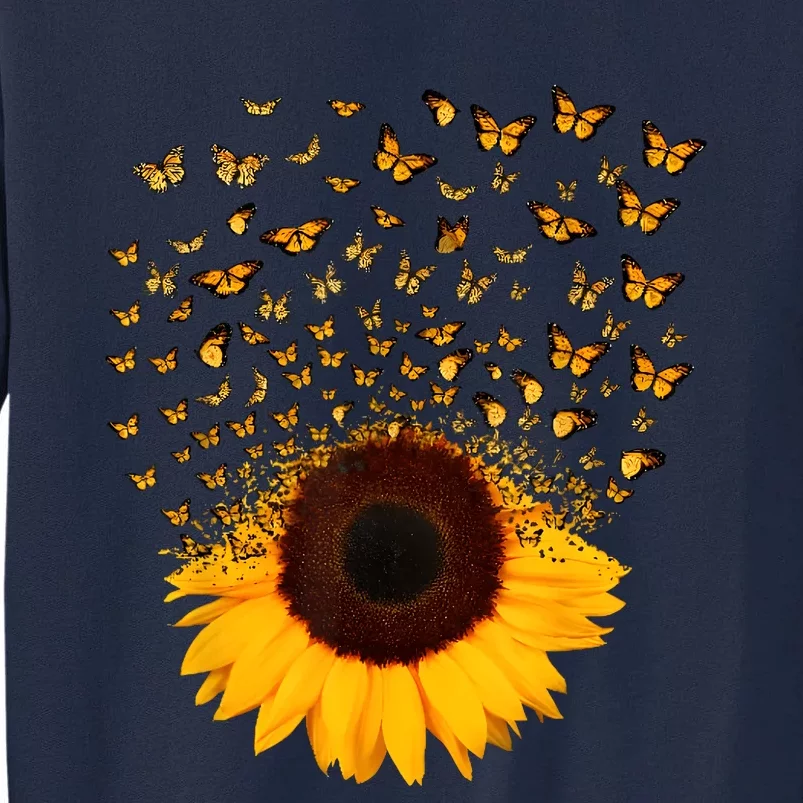 Adorable Butterfly Sunflower Tall Sweatshirt