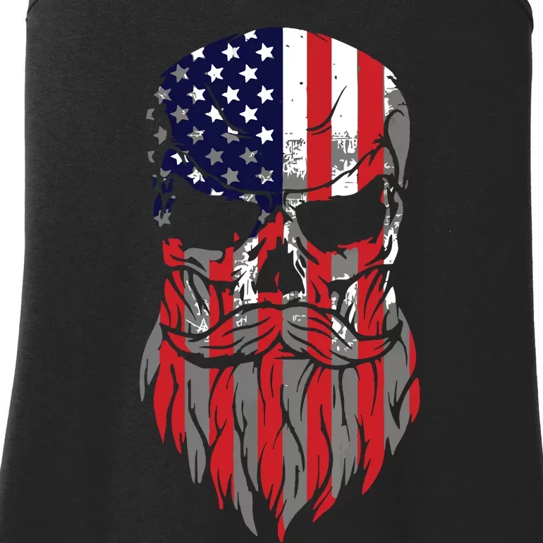 American Beard Skull Ladies Essential Tank