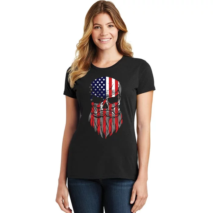 American Beard Skull Women's T-Shirt