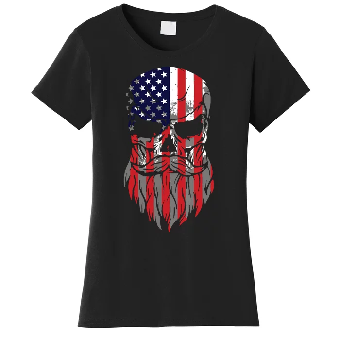 American Beard Skull Women's T-Shirt