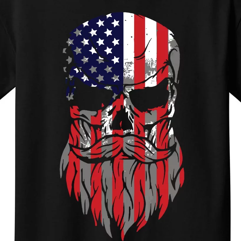 American Beard Skull Kids T-Shirt