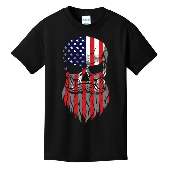 American Beard Skull Kids T-Shirt